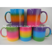 Tasse de couleur d&#39;arc-en-ciel, tasse de revêtement de couleur d&#39;arc-en-ciel